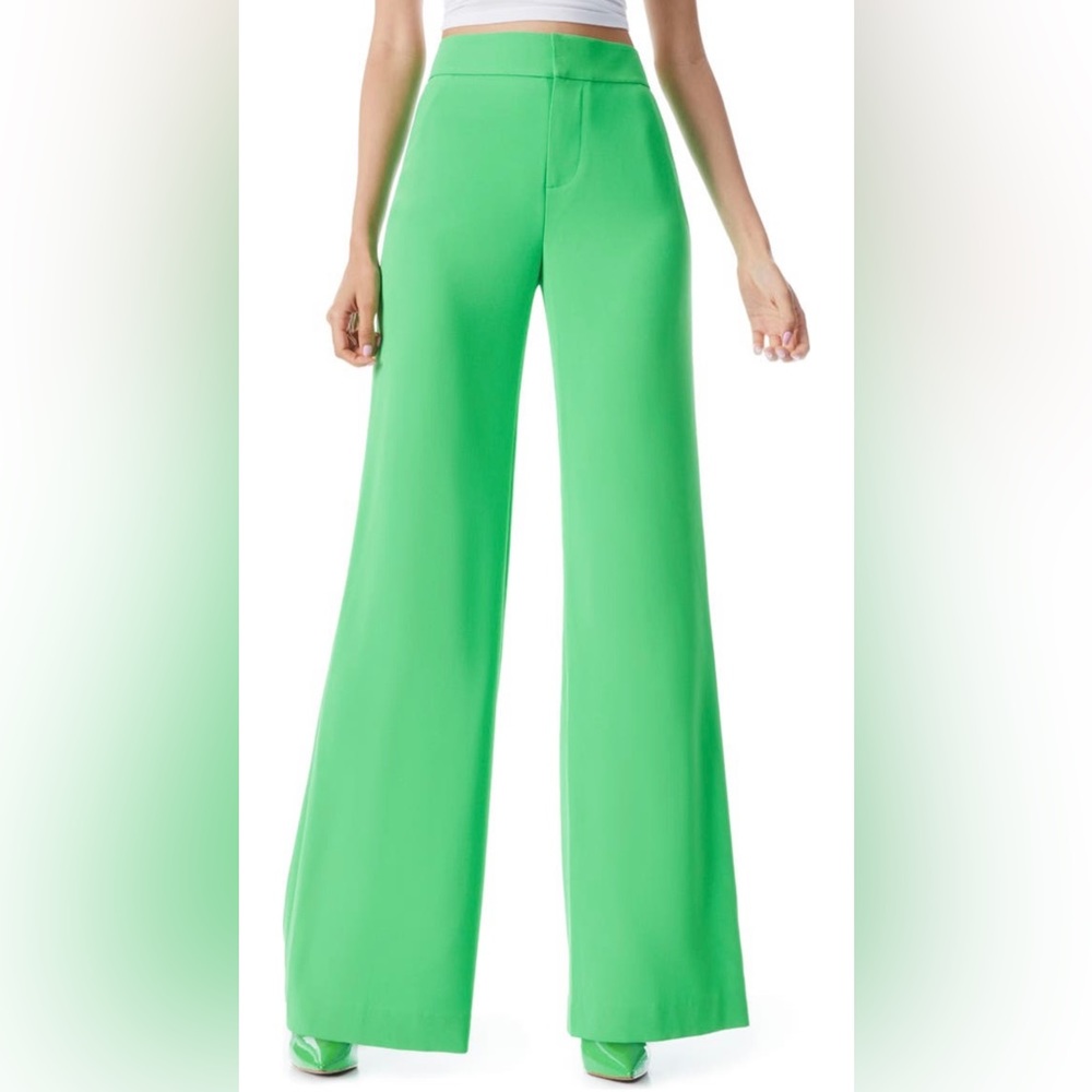 Alice + Olivia Deanna High Waisted Bootcut Pant | Garden Green